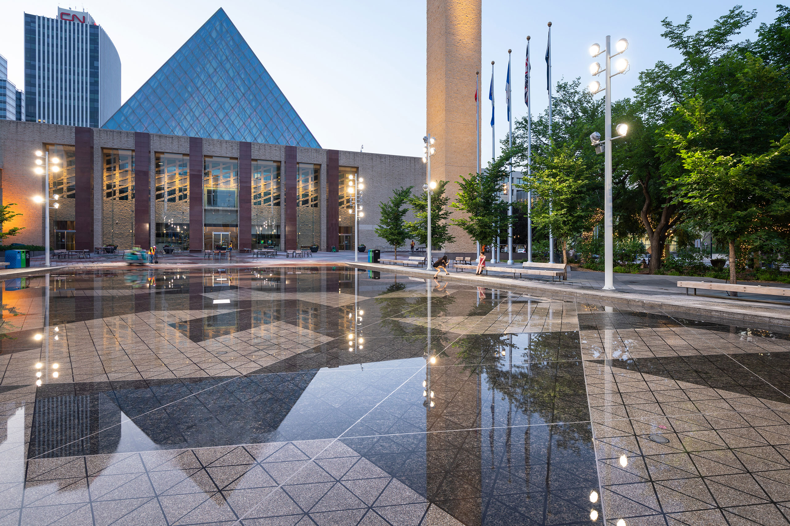 Edmonton City Hall Plaza and Fountain